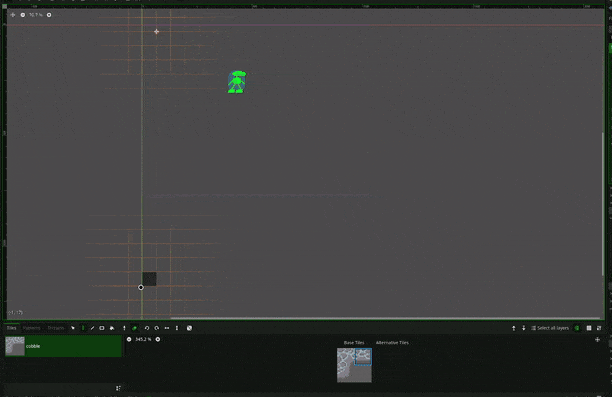 A GIF of a tilemap being laid out in the Godot editor